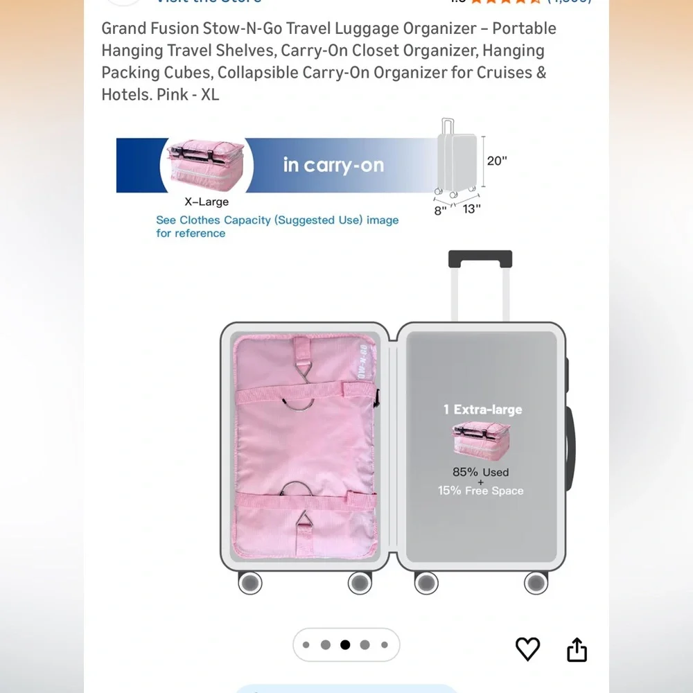 Vibrant Pink Hanging Closet Organizer